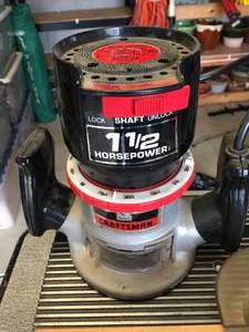 lot 92 image: Craftsman 1 12 HP Router with Router Table and Bits