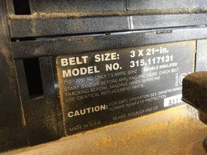 lot 98 image: Craftsman 1 HP 3 Inch Belt Sander