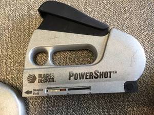 lot 101 image: 2 Powershot Black and Decker Staplers and a Stanley IntelliLaser Pro