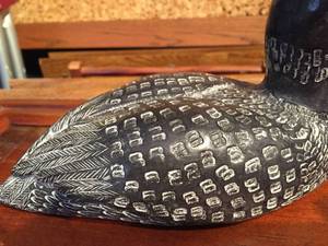 lot 126 image: Wolf Sculptures Hand Made Loon with Glass Eyes