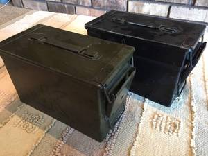 lot 134 image: 2 Vintage Metal Ammo Boxes