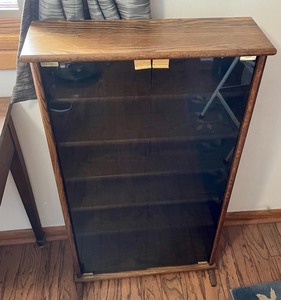 lot 111 image: Stereo CabinetShelf with Tinted Glass Doors