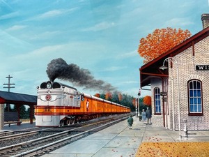 lot 113 image: Framed Print-Hiawatha by Russ Porter