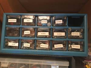 lot 262 image: Hardware Organizers With Assorted Hardware