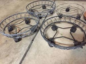 lot 276 image: Rolling Planter Stand Holder  Lot