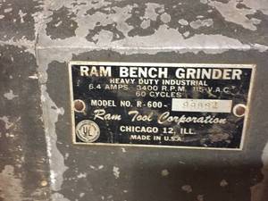 lot 284 image: RAM Bench Grinder