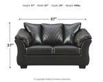 lot 18 image: BRAND NEW - Signature Design By Ashley Betrillo Loveseat in Black, 4050235. LOW RESERVE OF $300.00