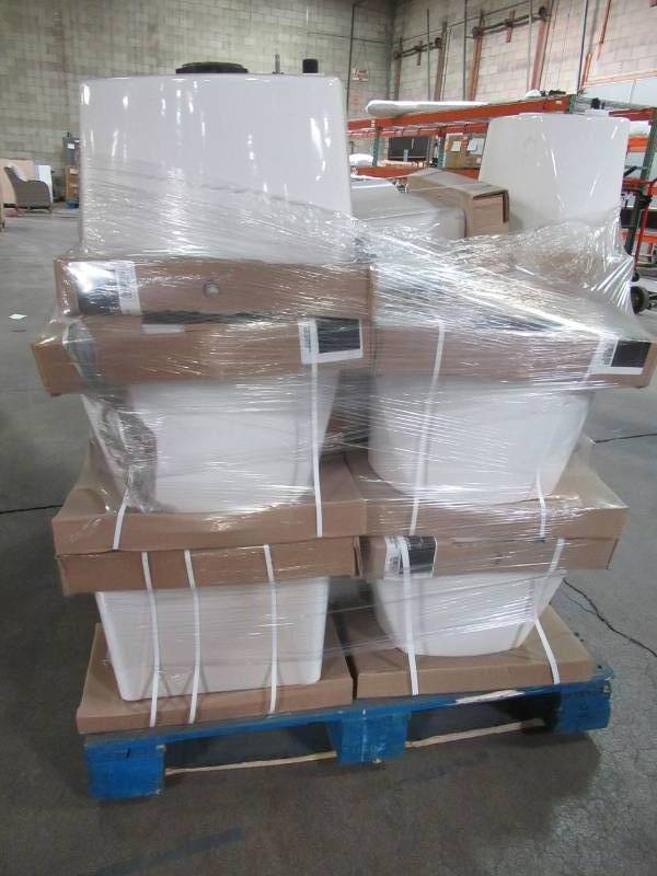 lot 201 image: WHOLESALE MIXED PALLET OF MISCELLANEOUS TOILET TANKS