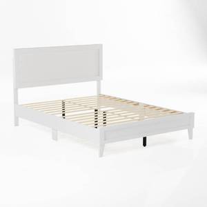lot 605 image: Brookside Leah Classic Wood Platform Bed - King - White, BSKKWH01LB.