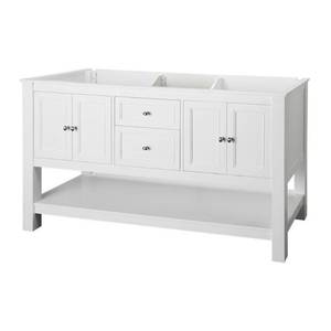 lot 138 image: Home Decorators Collection Gazette 60 in. W Bath Vanity Cabinet Only in White - Designed for Double Bowl, GAWA6022D.
