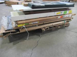 lot 119 image: WHOLESALE MIXED PALLET OF MISCELLANEOUS STORM DOORS, INTERIOR DOORS AND SHUTTERS