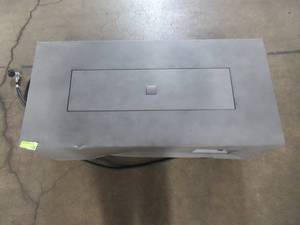 lot 322 image: Hampton Bay 42 in. x 20 in. Rectangular Steel Fire Pit Concrete with Decorative Concrete GFHD42