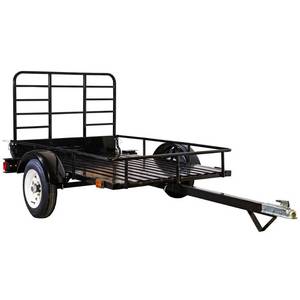 lot 6 image: Detail K2 4 ft. x 6 ft. 1,295 lbs. Payload Capacity Open Rail Steel Utility Flatbed Trailer, MMT4X60