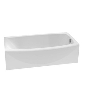lot 143 image: American Standard Curved Front Ovation 30 in. x 60 in. Bathtub with Right-Hand Drain in Arctic, TW001R-OV.011.