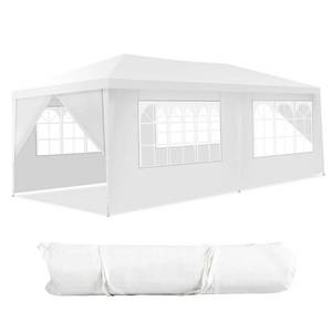 lot 148 image: Casainc 10 ft. x 20 ft. Canopy Tent Wedding Party Tent 6 Sidewalls with Carry Bag, WF-OP3926WH.