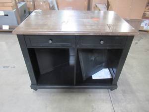 lot 324 image: Dorel Living Petra Black Kitchen Island DE57159