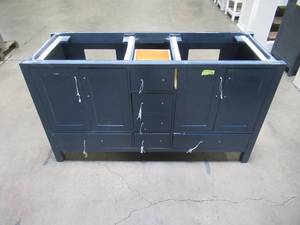 lot 59 image: Timeless Home 60 in. W x 22 in. D x 34 in. H Double Bathroom Vanity in Blue TH37660Blue