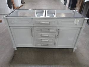 lot 63 image: Home Decorators Collection Aberdeen 60 in. W x 22 in. D Double Vanity in Dove Grey aberdeen 60