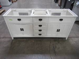 lot 64 image: Home Decorators Collection Artisan 72 in. W Vanity in White MD-V1759
