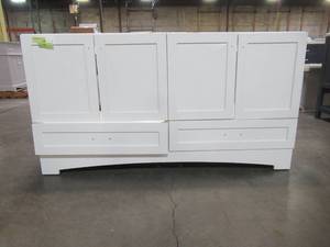 lot 69 image: Glacier Bay Lancaster 60.25 in. W Vanity in White LC60P2COM-WH