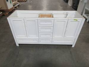 lot 72 image: Glacier Bay Candlesby 60 in. W x 19 in. D Bathroom Vanity in White CD60P2-WH