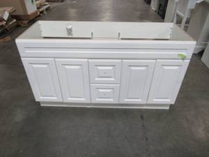 lot 73 image: Glacier Bay Glensford 60 in. W x 22 in. D Vanity Cabinet Only in White GF6021-WH