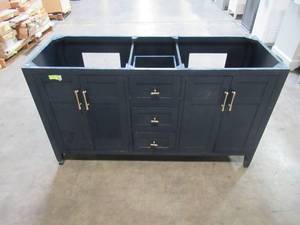 lot 84 image: Home Decorators Collection Sturgess 61 in. W x 22 in. D Bath Vanity in Navy Blue 19111-VS61-NB