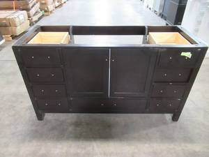 lot 89 image: Ariel Cambridge 61 in. W x 22 in. D x 35 in. H Vanity in Espresso A061SWQOVOESP