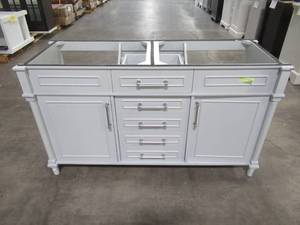 lot 92 image: Home Decorators Collection Aberdeen 60 in. W x 22 in. D Double Bath Vanity in Dove Grey Aberdeen 60