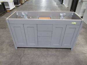 lot 93 image: Home Decorators Collection Westcourt 60 in. W x 21 in. D x 34 in. H Bath Vanity Cabinet Only in Sterling Gray WT60-ST