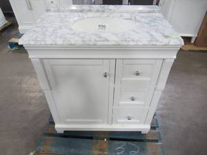 lot 10 image: Foremost Naples 30 in. W x 21-78 in. D x 34 in. H Vanity in White with Top NAWA3021D
