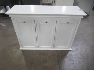 lot 18 image: Home Decorators Collection Hampton Harbor 37 in. Triple Tilt-Out Hamper in White 2601330410