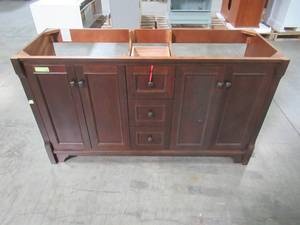 lot 27 image: Home Decorators Collection Creedmoor 60 in. W Bath Vanity Cabinet Only in Walnut CDNV6021D