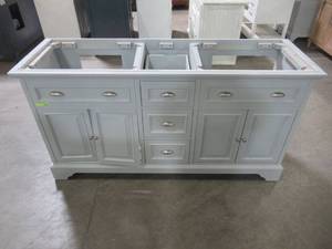 lot 31 image: Home Decorators Collection Sadie 67 in. W x 21.5 in. D Vanity in Dove Grey MD-V1834