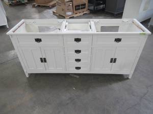 lot 34 image: Home Decorators Collection Artisan 72 in. W Vanity in White MD-V1759