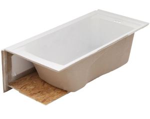 lot 36 image: American Standard EverClean 5 ft. x 32 in. Left Drain Soaking Bathtub with Integral Apron in White 2425L.202.020