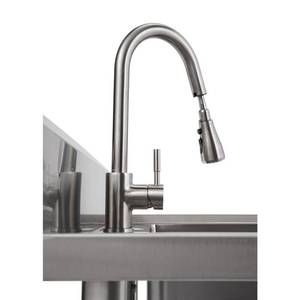 lot 40 image: Trinity 41.7 in. x 24 in. x 49.2 in. Stainless Steel Utility Sink with Pull out Faucet THA-0310