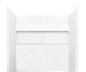 lot 47 image: Bootz Industries NexTile 30 in. x 60 in. x 76.5 in. Standard Fit Alcove Bath and Shower Wall Kit  in White BTZ-Maui-R-NXT