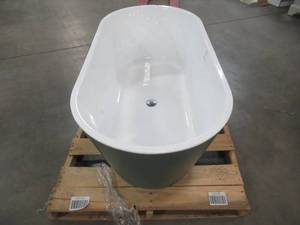 lot 106 image: Akdy 60 in. Fiberglass Double Ended Flatbottom Non-Whirlpool Bathtub in Matte Lichen Green BT0263