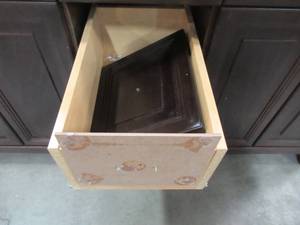 lot 110 image: Home Decorators Collection Brinkhill 60 in. W x 21.6 in. D x 34 in. H Vanity Cabinet in Chocolate BH60-CH