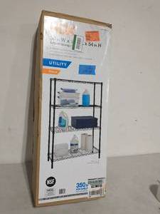 HDX Black 4-Tier Metal Wire Shelving Unit (36 in. W x 54 in. H x 14 in. D)