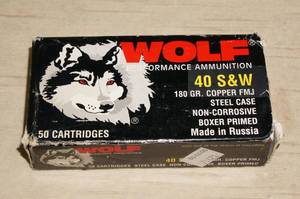lot 18 image: 50 Wolf .40 S&W 180 Gr FMJ Ammo