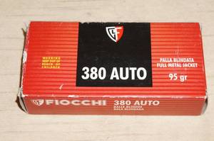 lot 20 image: 50 Fiocchi .380 Auto 95 Gr FMJ Ammo