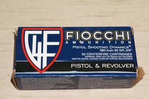 lot 23 image: 50 Fiocchi .380 Auto 90 Gr JHP Ammo