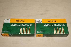 lot 24 image: 40 Sellier & Bellot .308 Win 147 Gr FMJ Ammo