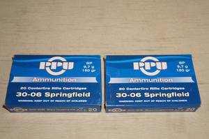 lot 27 image: 40 PPU .30-06 Springfield 150 Gr SP Ammo