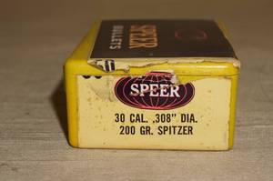 lot 76 image: Speer 30 Cal .308 Dia 200 Gr Spitzer Bullets