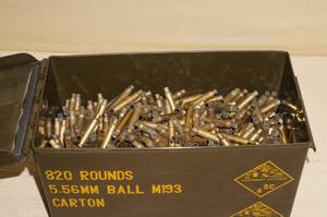 lot 80 image: Ammo Box of Empty .223 and 5.56 Casings