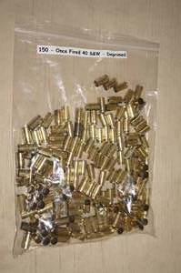 lot 82 image: 150 Once Fired Deprimed .40 S & W Casings