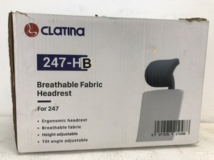 lot 26 image: NEW Clatina Breathable Fabric Headrest (Black)